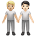 🧑🏼‍🤝‍🧑🏻 people holding hands: medium-light skin tone, light skin tone display on Apple